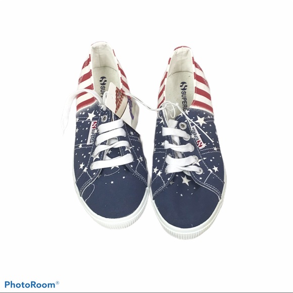 Superga American Flag Sneakers 37.5 NWT - Picture 2 of 7